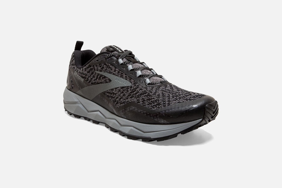 Brooks Running Shoes - Divide Trail Mens - Black/Grey - RZB-043815